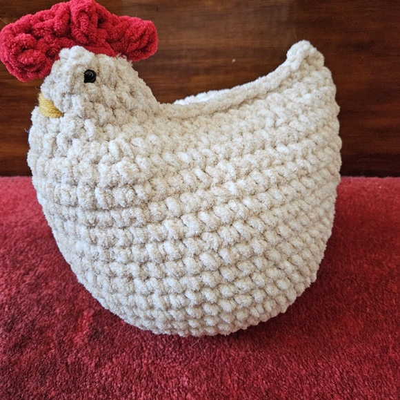 White Chunky Crochet Chicken Rooster amigurumi doll - Picture 11 of 11